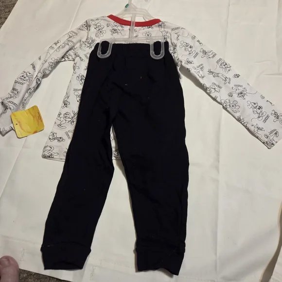 Disney Mickey Mouse Kids Pajama Set - White and Black - Picture 2 of 2